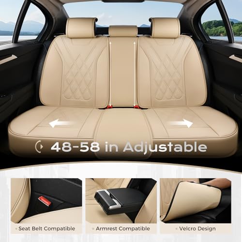 Image of Coverado Car Seat Covers, Front Covers for Cars, Car Seat Cover Front Seats, Automotive Seat Cover, Waterproof, Leather Car Seat Cushion, Universal Interior Seat Protectors for Most Cars