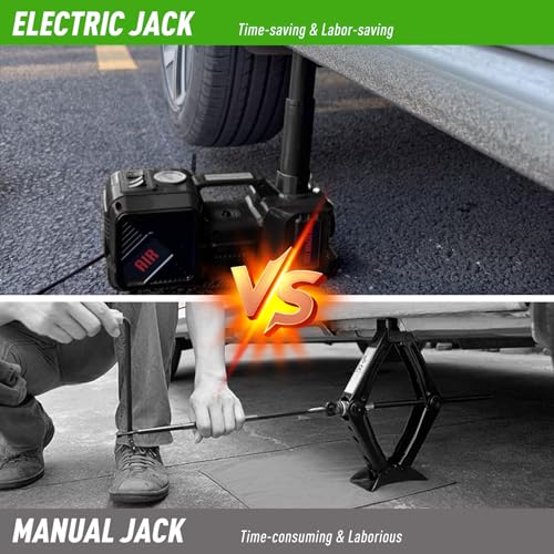 Image of Trihelper Electric Car Jack Set 5 Ton Hydraulic Jack with Integrated Tire Pump Car Lift Floor Jack with Impact Wrench for Sedans SUV MPV Sedan Truck Change Tires Garage Repair