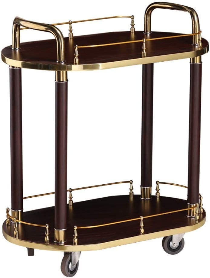 Carrito de Servicio de Lujo para Restaurante, Hotel, Carrito de Almacenamiento de Metal, Carrito rodante, Carrito de Cocina con 4 Ruedas, para Bar, Oficina, Sala de Estar