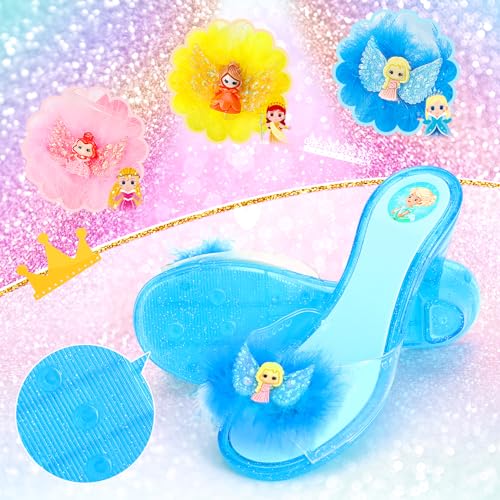 Mastom Dress Up Shoes Set, Princess Dress Up Toys, Toddler Girls Jewelry Boutique with Skirts, Princess Shoes, Crowns, Jewelry, Princess Costumes Set Role Play Set Gifts for Girls 3 4 5 6 Year Old image_2