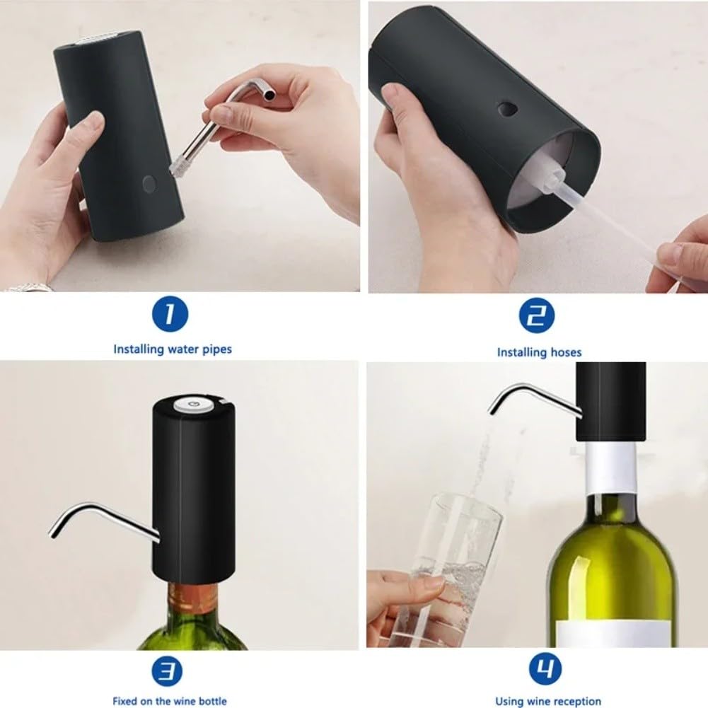 Distributeur d'eau électrique à pompe rechargeable par USB, dispositif d'aspiration automatique 5C20L, portable pour PP et acier inoxydable, noir/blanc