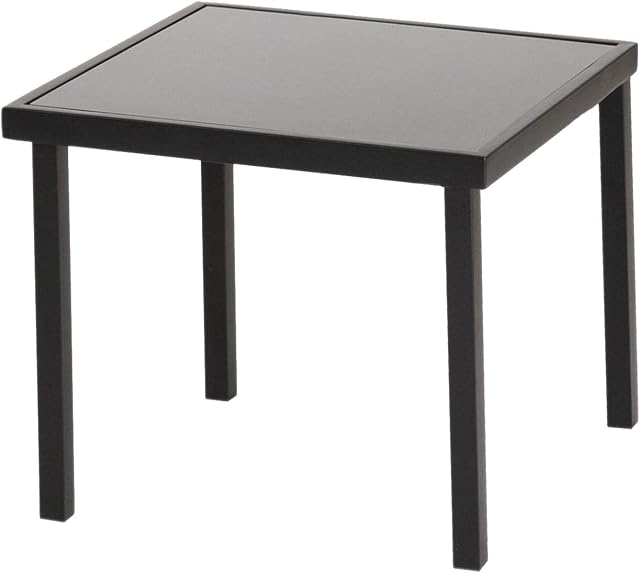 Harbour Housewares 2x Black 44cm Square Garden Side Table Furniture - Balcony & Patio Coffee Bistro Small Tables - Sussex Range