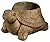 Classic Home and Garden Cement Buddies Indoor Outdoor Planter with Drainage Hole, Turtle, Rust, Small, 6in