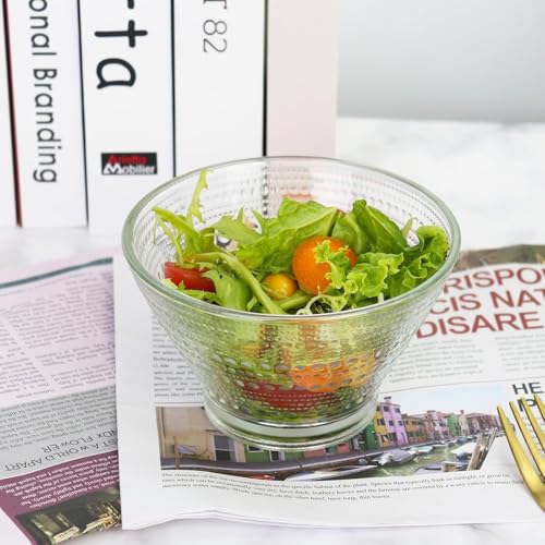 Image of WRINGO Glass Bowl for Kitchen Prep, Dessert, Dips, and Candy Dishes, Cake, Snack Bowl Set of 6 Or Nut Bowls, and Microwave Safe Clear Glass Bowls for Mixing, Storing Size 5 Inch (WR-04), 250 ml