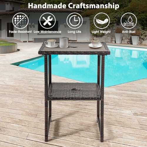 Sundale Outdoor Bar Table, Patio 36 Inch Height Wicker Pub Counter With Umbrella Hole thumb #6