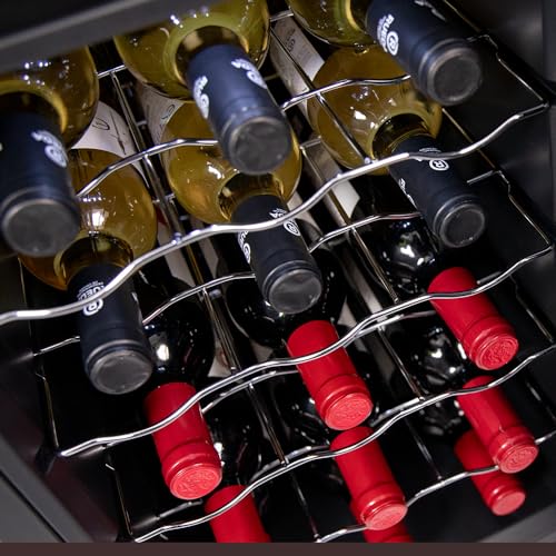 Cecotec Weinkühlschrank Bolero GrandSommelier 1550 CoolCrystal. Klasse E, 15 Flaschen, temperaturverstellbar von 5-18ºC, thermoelektrische Kühlung, leise mit 35 dB, Touchpanel umweltfreundliche LED