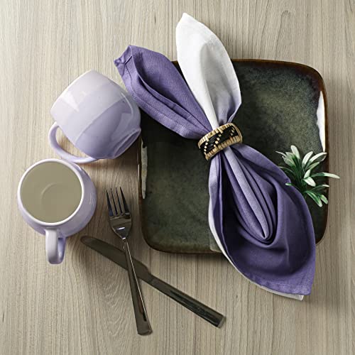 Fingercraft Ombre Cloth Napkins Set Of 6 Cotton Linen Blend Dinner Napkins Perfect For Parties Dinners Weddings Cocktail Christmas Napkins Cloth 20X20 Ombrey (Purple) #TOP3