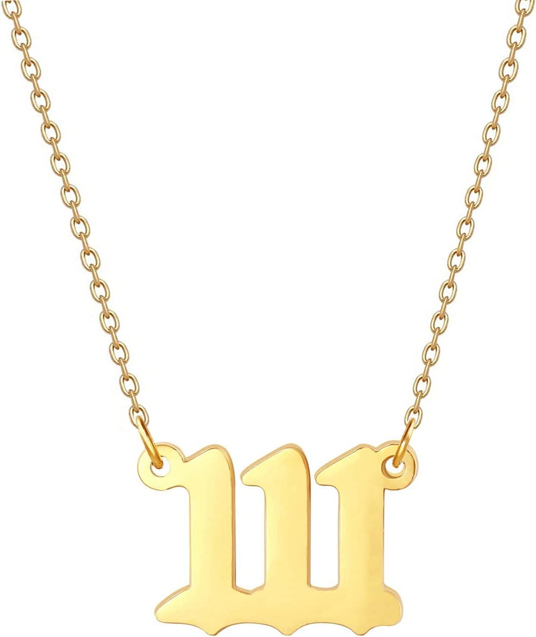 Angel Numbers Necklaces,Women Girls Dainty Gold Silver 111 1111 222 333 444 555 666 777 888 8888 999 Pendant Necklace Spiritual Numerology Jewelry