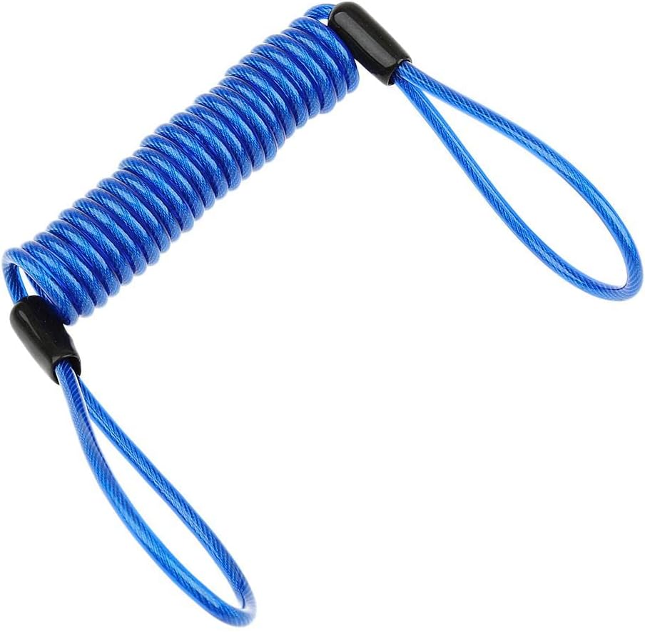VELURA 1.5m Safety Lanyard Spring Coil Rope Disc Brake Lock Reminder Cable Blue|Other Sporting Goods|As Per descriptions|Sporting Goods