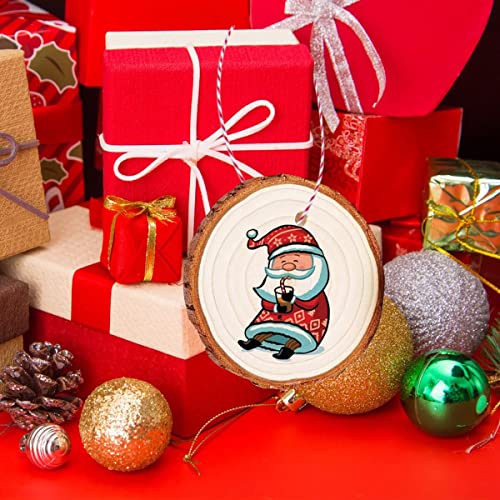Natural Wood Slices 32 Pcs 2.75-3.14 Inches Unfinished Craft Wood Kit Predrilled With Hole Wooden Circles Tree Slices For Arts And Diy Crafts Christmas Ornaments Wedding Decorations Gifts #TOP5