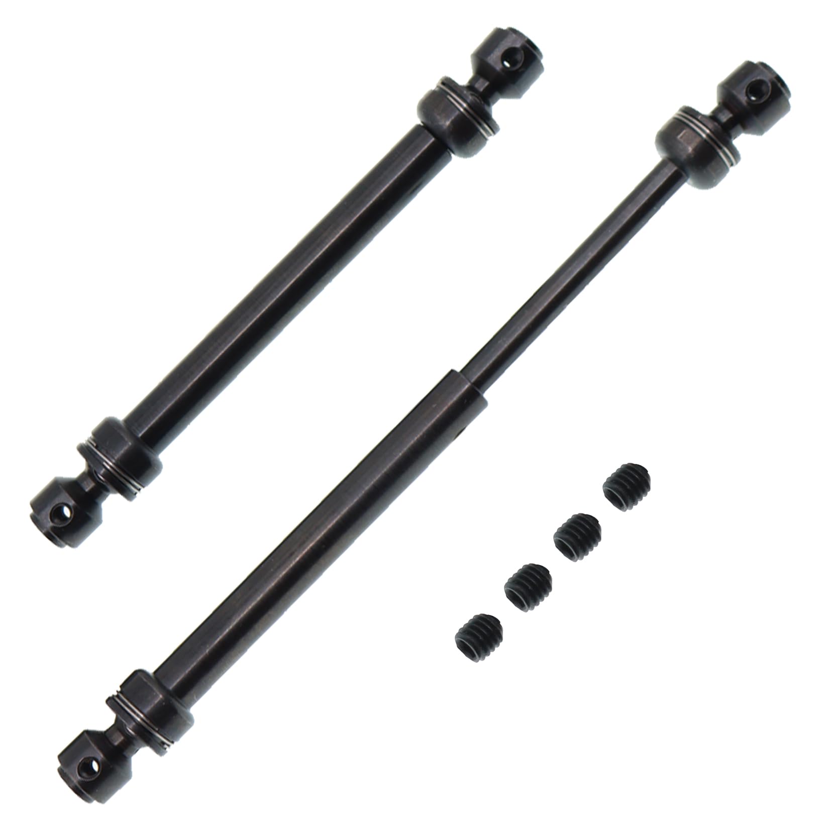 2Pcs Treehobby Metal Drive Shaft CVD Drive Shaft Compatible with Axial SCX10 90046 AXI03007 TRX-4 Redcat Gen8 D90 TF2 1/10 RC Crawler Car (Size: 2pcs 112-152mm)