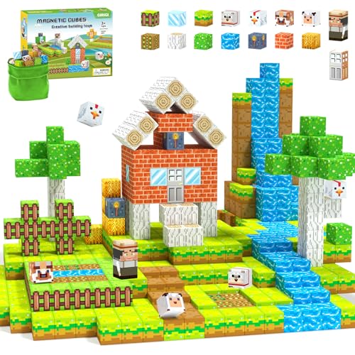 Magnetic Blocks,Creative Building Toys for Kids, STEM Sensory Toys for Ages 3-5, 5-7, 8-13, Christmas Birthday Gifts for Boys & Girls