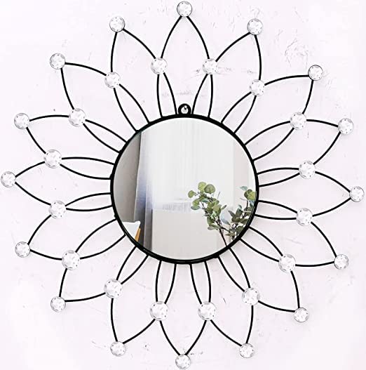 Decorative Mirror Wall Mounted Hanging Mirror Flower Design Modern Art Mirror for Home, Living Room, Bedroom, Entrance by FINESET Contractor Store(FI-CO-0027)