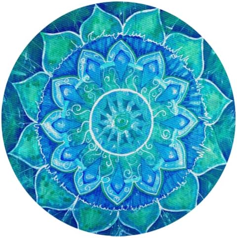 Placemats Abstract India Mandala Round Placemats Set of 4 Table Mats PVC Washable 15 Inches for Dining Table Kitchen Decoration