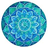 Placemats Abstract India Mandala Round Placemats Set of 4 Table Mats PVC Washable 15 Inches for Dini