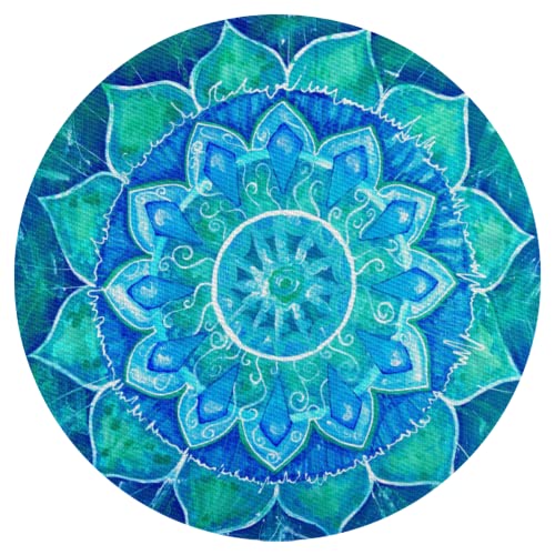 Placemats Abstract India Mandala Round Placemats Set Of 4 Table Mats Pvc Washable 15 Inches For Dining Table Kitchen Decoration #TOP3