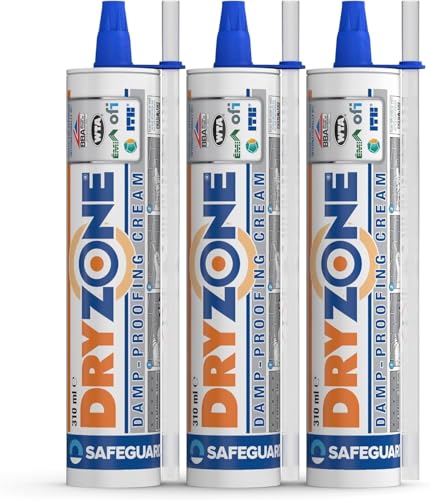 Dryzone Traitement Remontées Capillaires 3 x 310ml – Injection Murale Anti-Humidité – Barrière d’Étanchéité – Protection 20 Ans
