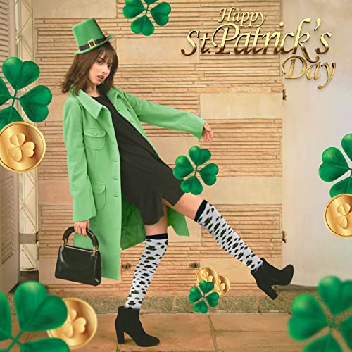 BaHoki Essentials St. Patrick's Day Socks - Knee High Irish Green - Shamrock and Clover Socks3