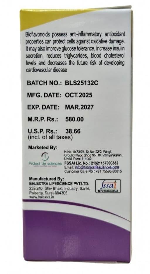 Vitamin P Capsule with Citrus Bioflavonoids 500mg for Immune and