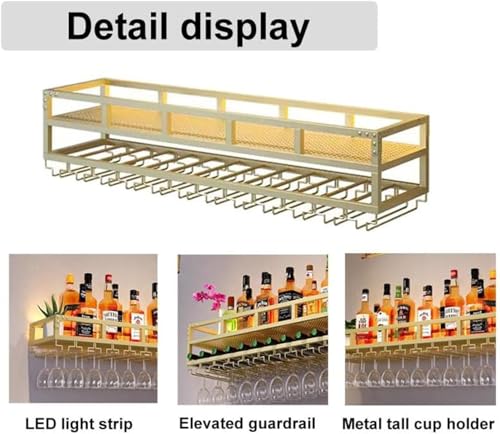 Présentoir à bouteilles de vin moderne avec éclairage LED intégré - 8
