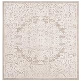 SAFAVIEH Reflection Collection Accent Rug - 2'3' x 3', Beige & Cream, Non-Shedding & Easy Cleaning, Ideal for Hallway, Bedroom, Living Room (RFT664A)