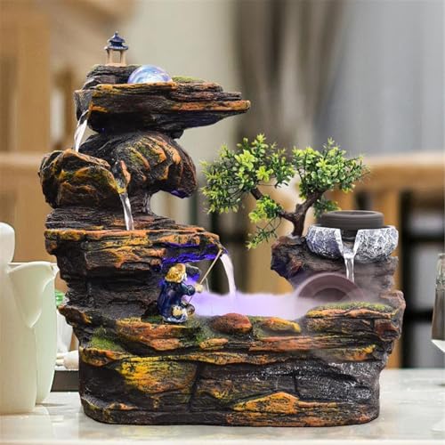 Fuente interior de resina con arroyo, regalo ideal para el hogar 5