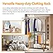 CATGOOD Heavy Duty Clothes Rack with Wheels Rolling Clothing Racks for Hanging Clothes, Fit for Entryway, Bedroom, Office, etc