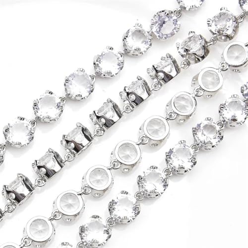 Chaîne à griffes strass 8mm cristal de 90 cm pour couture et création de collier - 2