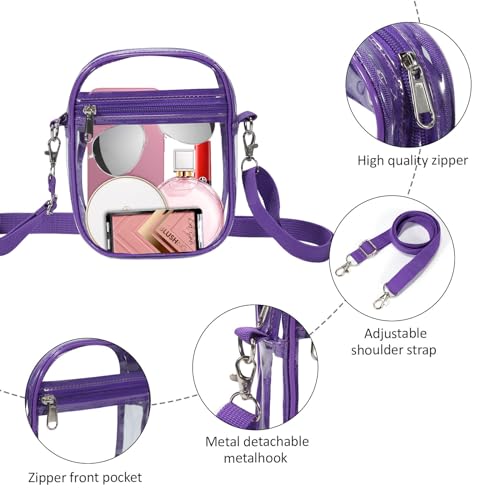 Image of Clear Bag Stadium Approved, Clear Crossbody Purse Bag with Front Pocket for Concerts Sports Events Festivals