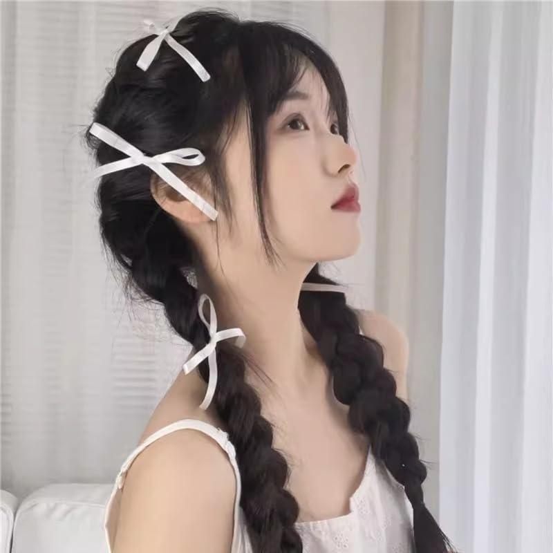 Miniatura 6 de mdgfge 10 lazos de satén para el cabello, pinzas para el cabello Kawaii Sweet Hair Bow Claw Clips pequeño lindo lazo color sólido cinta de pelo