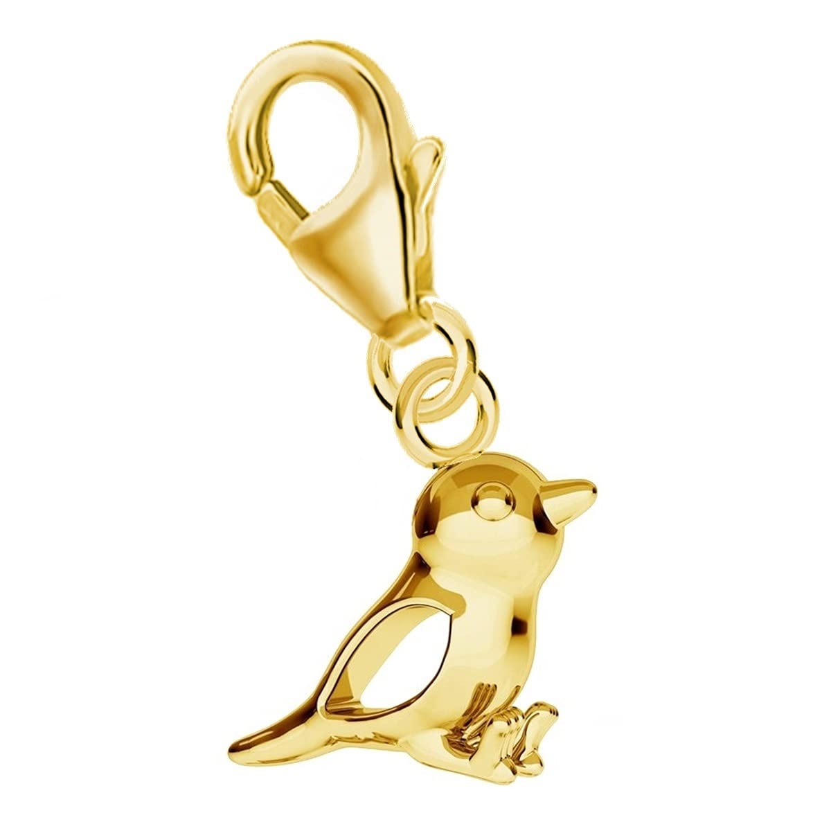 mini moineau charm pendentif oiseau en argent sterling 925 plaqué or
