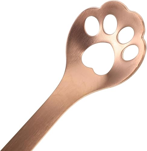 Miniatura 3 de Luxshiny Cucharas de helado para niños, 5 cucharas de café con patas de gato, cuchara de acero inoxidable, cuchara de pata de gato, cuchara de