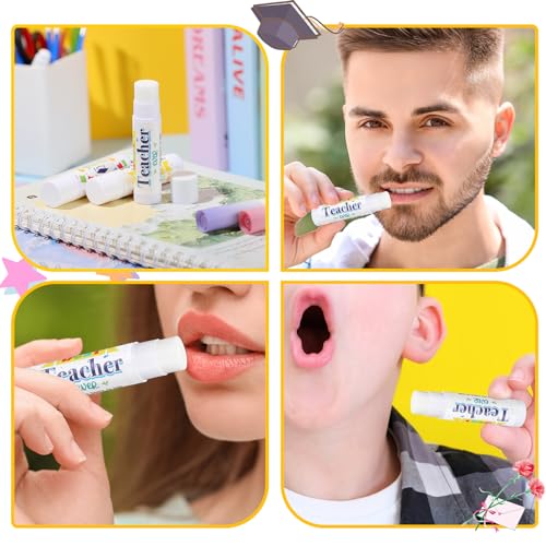 Demissle Teacher Lip Balms Bulk Teachers Appreciation Gifts Moisturizing Lip Balms Peppermint Lip Care Products Teacher Birthday Party Favors Thank You Teacher Inspirational School Favors(50 Pcs) - Thumbnail 6