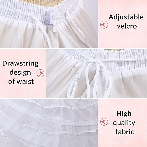 Women 6 Hoop 6 Layered Petticoat White A-line Floor-Length Crinoline Underskirt for Bridal Wedding Dress Ball Gown4