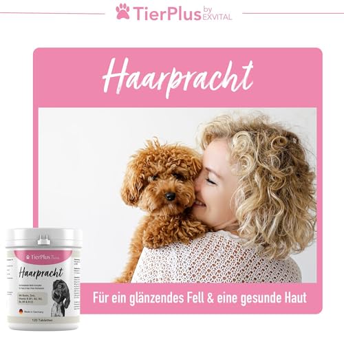 Biotin für Hunde von EXVital TierPlus zur Unterstützung von Haut und Fell