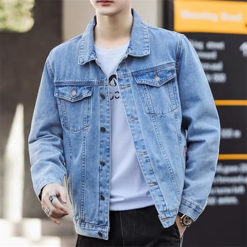 Men's Denim Jackets Multi Pockets Jean Coats Oversized Cargo Jacket3