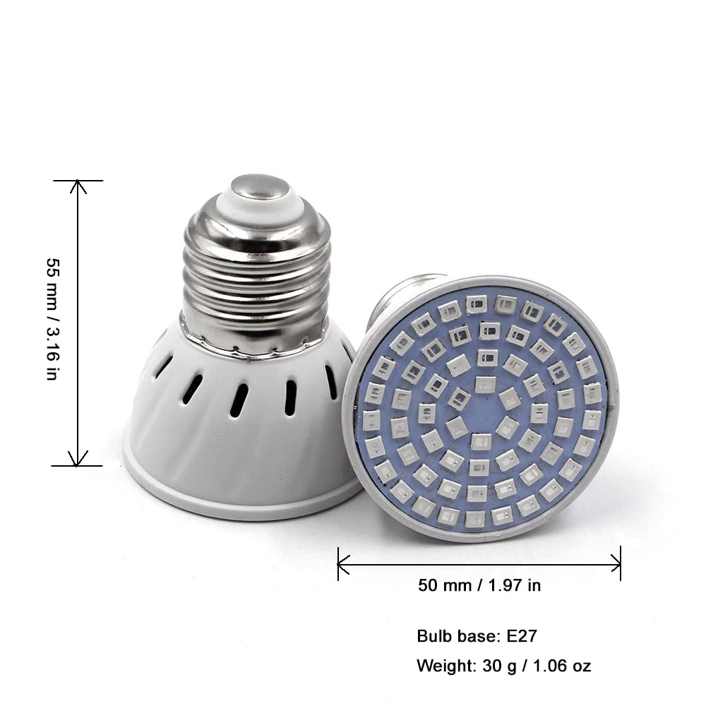 Chesoon 4 Pezzi LED Coltiva La Lampadina 220V 4W 200 Lumen 54 LED Pianta Coltiva La Lampadina per Piantine Al Coperto Verdure Fiori Organici