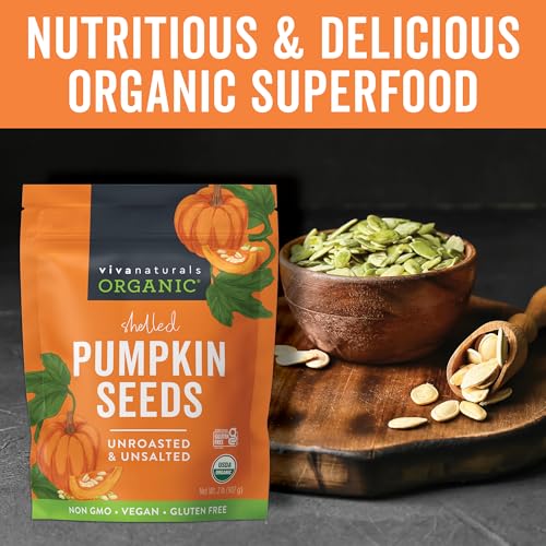 Viva Naturals Organic Pumpkin Seeds, 2 lb (32 oz, 907 g) – Shelled, Unroasted, Unsalted, Non-GMO, Vegan, Good Source of Iron & Dietary Fiber, Perfect for Salads - Image 5