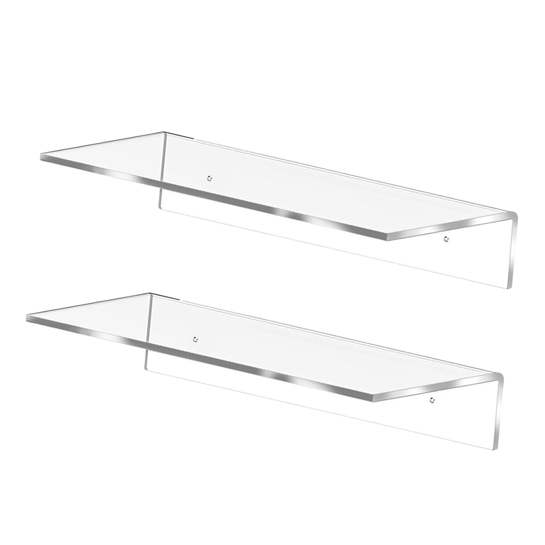 Estantes de pared de plástico transparente para solucionar la falta de espacio en baños