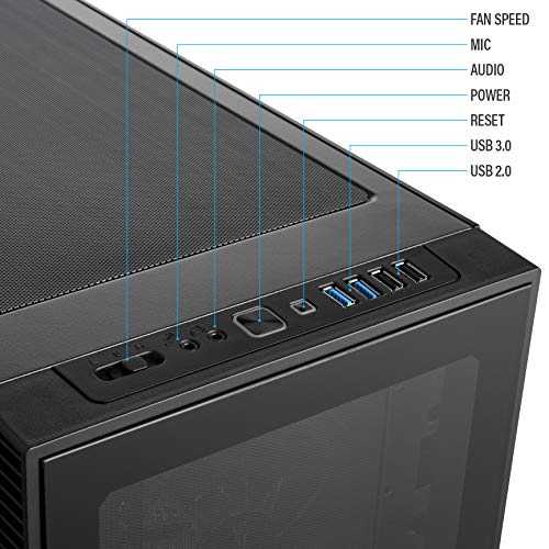 Rosewill ATX Mid Tower Gaming PC Computer Case with Blue LED Fans