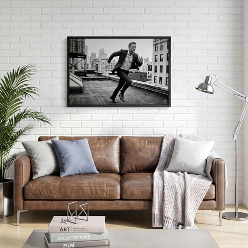 Image of Americanflat 24x36 Poster Frame with Polished Plexiglass - Streamline Collection - Thin Border Picture Frame for Wall Display - Hanging Hardware Included - Black
