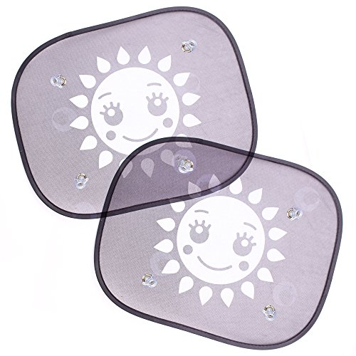 Chuckle - 2 autoruit UV-bescherming zonneschermen met zuignappen - 44x36cm