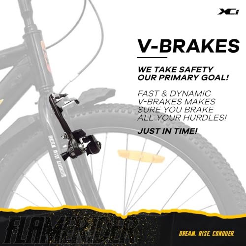 Image of XCi Flamerider 26-Inch Tires Single Speed Rigid Suspension V-Brakes Youth 12+ Years 17-Inch Ultra Light Steel Frame Black Red Bicycle