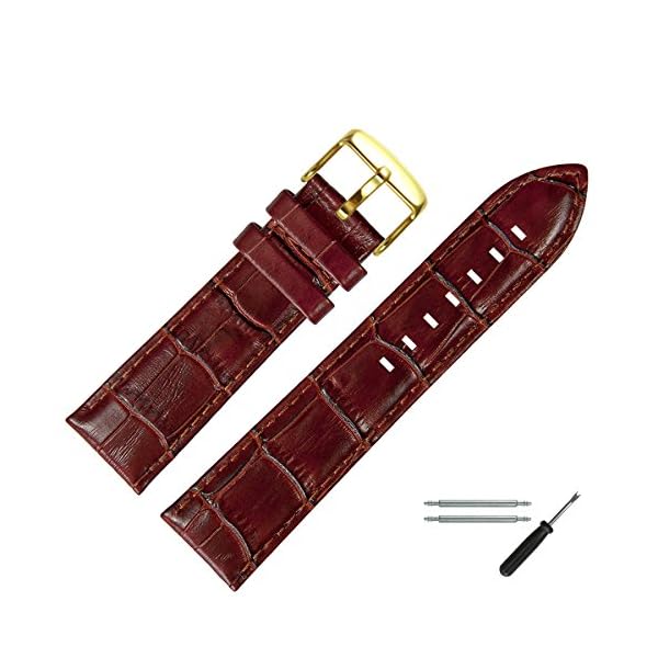 MARBURGER Uhrenarmband 28mm Leder Kroko - Werkzeug Montage Set 78928