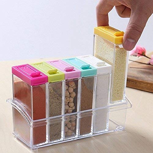 Janki marketing Spice Jars Dispenser Masala Rack (6 pcs) multi