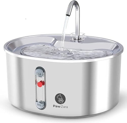 Miniatura 1 de Fuente de agua para gatos de acero inoxidable envuelta con 4 filtros de repuesto y sensor, fuentes de agua fáciles de limpiar para gatos de interior