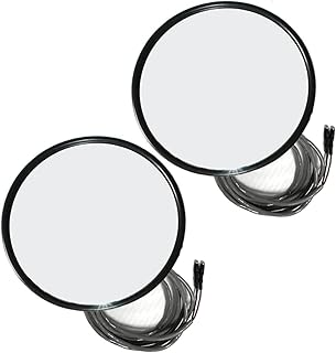 2 pcs 8" Convex Mirror Heated Stainless Steel - Fit: Peterbilt 335 340 357 382 385 386 325 330 348 388 389 365 367 377 359 375 379 281 351 Truck