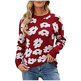 Pullover Damen Oberteile Jugendliche Longshirt Elegant Einfarbig Laufshirt Große Größen Langarm bedrucktes Longshirt Basic Damenbluse Casual Loose