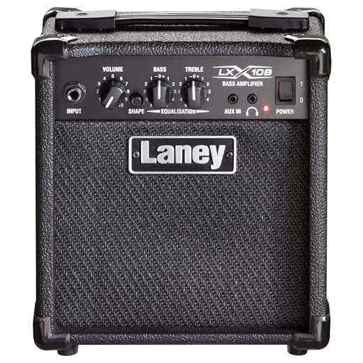 LANEY LX10B BASS AMP -10W BASS AMP, 2 EQ Combo Portable Practice Guitar Amplificador perfecto para principiantes. Auriculares para la práctica silenciosa y aux para atascarse - negro
