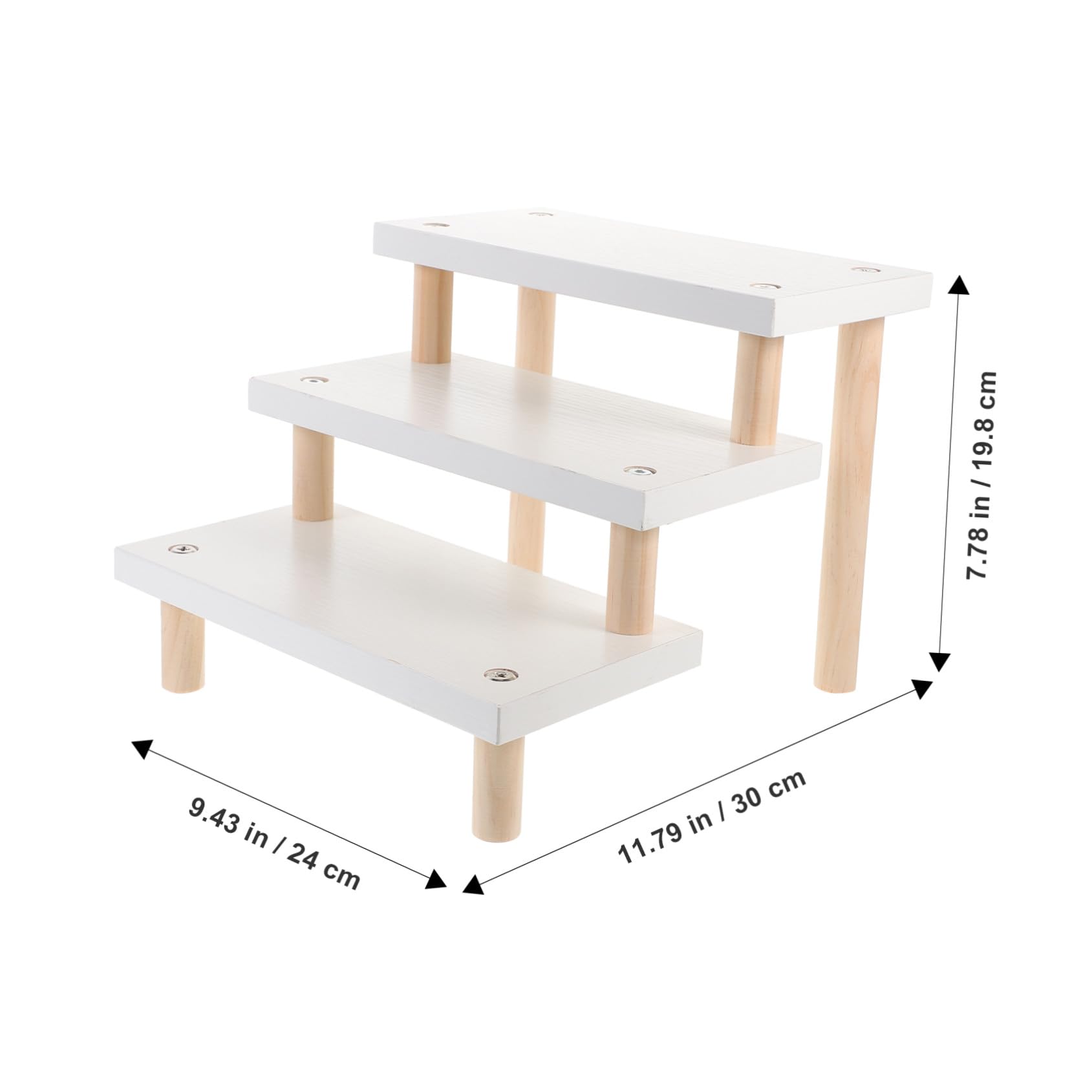 Weihnachten Event Holz Präsentationsständer 3 Ebene Weiß für Figuren